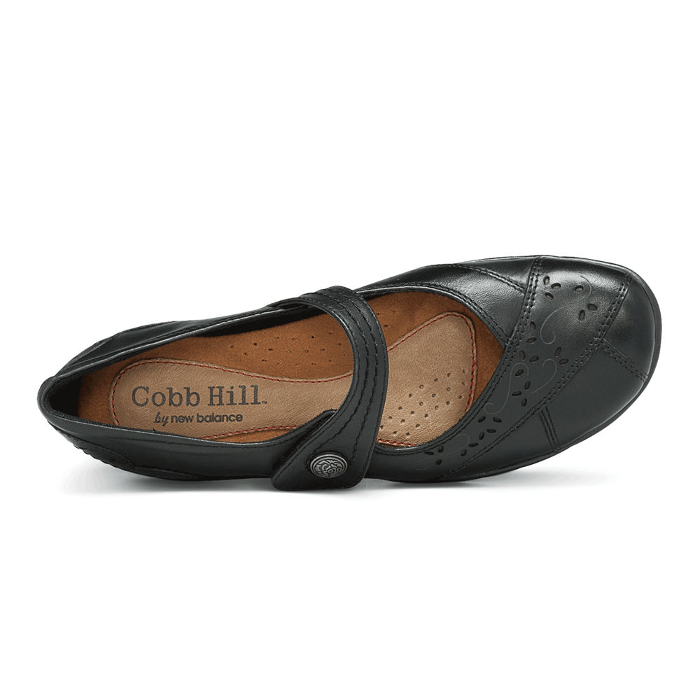 Rockport Womens Flats Black - Cobb Hill Petra Mary Jane - UK 510-CJMBKP